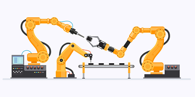 3台の産業用ロボット